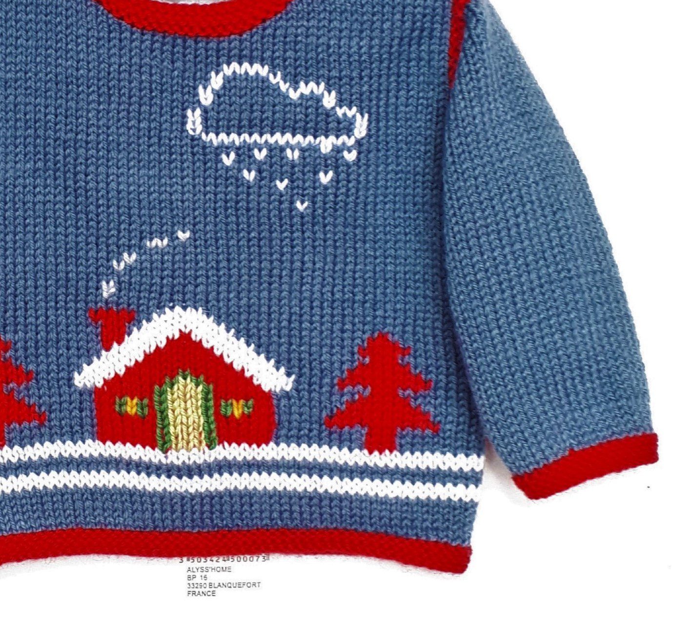 Brassière de Noël pour bébé 3 mois; tricot main en laine – Image 2