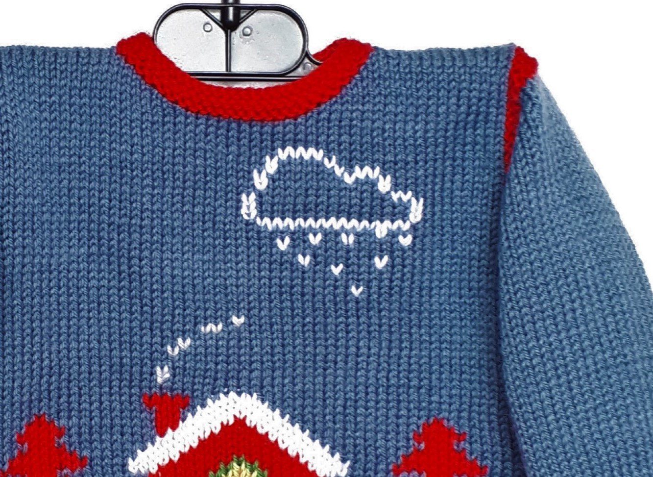 Brassière de Noël pour bébé 3 mois; tricot main en laine – Image 3