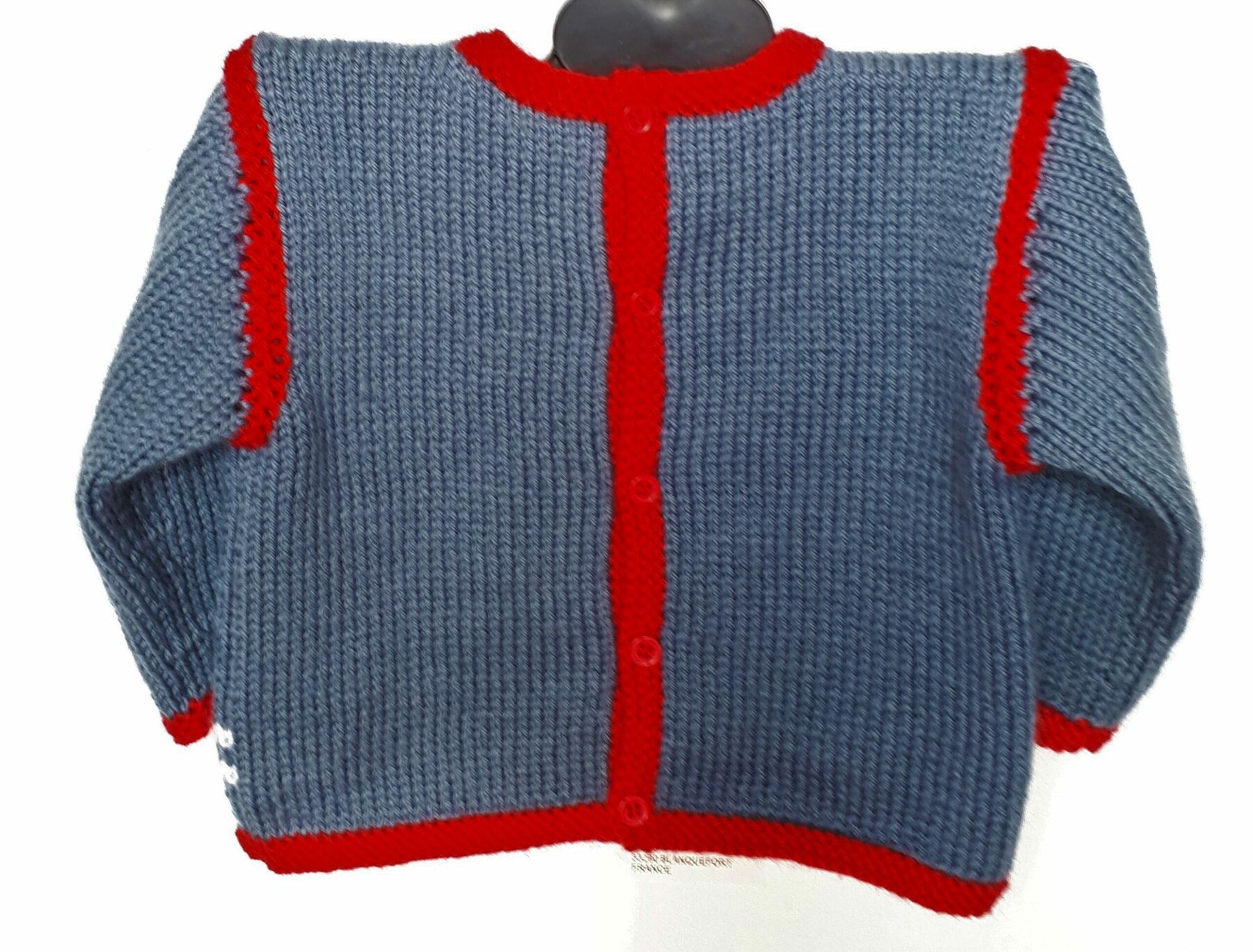 Brassière de Noël pour bébé 3 mois; tricot main en laine – Image 4