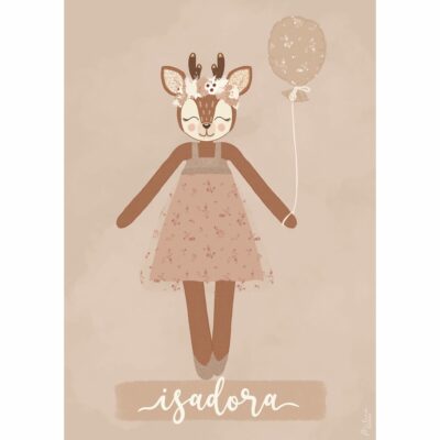 Affiche Louisa personnalisable | Illustration personnalisée | affiche enfant | cadeau naissance