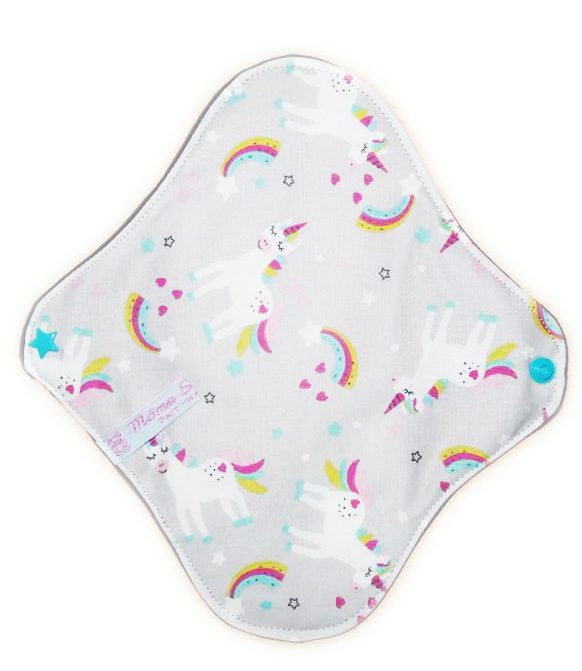 Pack 4 serviettes hygiéniques lavables LICORNES (M) - Zéro déchet - shl - serviette périodique fille