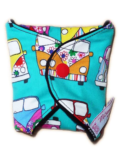 Serviette hygiénique lavable HIPPIE VANS (M : Flux moyens à normaux) - Zéro déchet - shl - serviette périodique ado fille femme - Hygiène intime féminine
