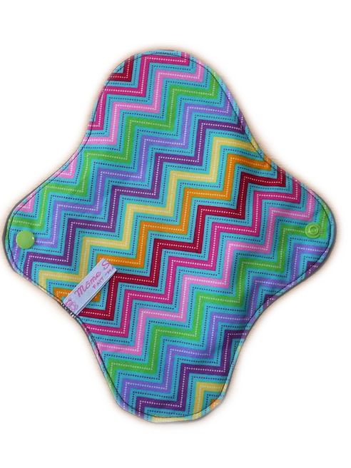 Serviette hygiénique lavable ZIG ZAG (M : Flux moyens à normaux) - Zéro déchet - shl - serviette périodique ado fille femme - Hygiène intime féminine