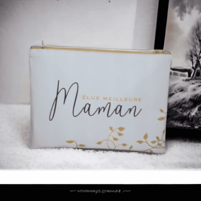 Trousse imperméable fait main "Élue meilleure maman" – Cadeau parfait pour maman