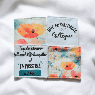 Lot de 4 Lingettes Démaquillantes Lavables - Idéal pour un Cadeau de Départ