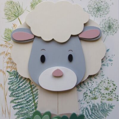tableau mouton en bois