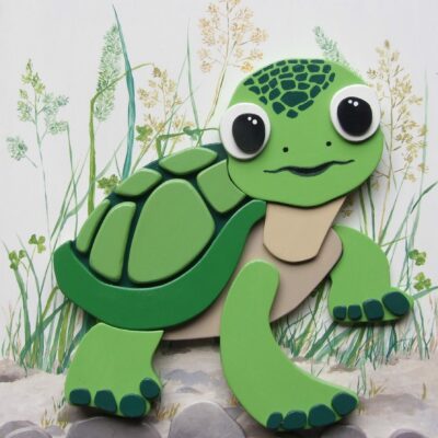 tableau tortue en bois
