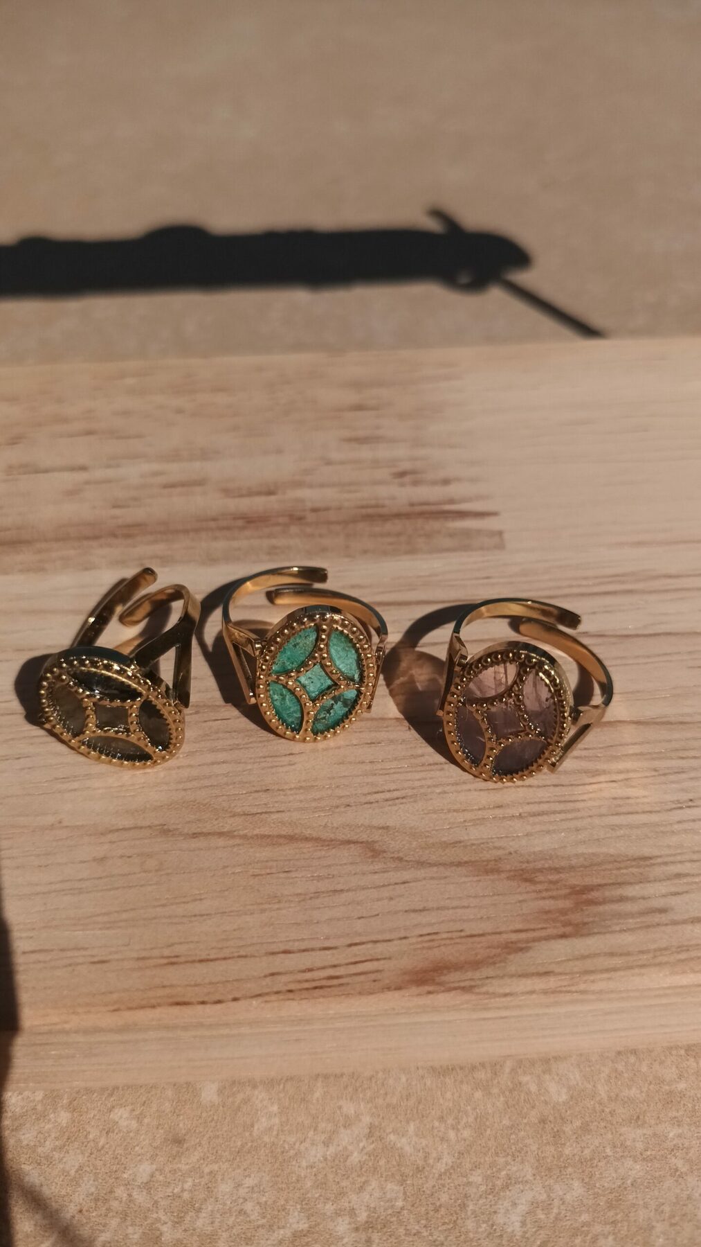 Bague Salzbourg - Bague en acier inoxydable et pierres naturelles
