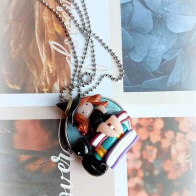 Collier pendentif 3 D en polymère