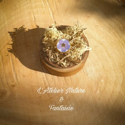 Bague artisanale "Myosotis des Alpes" - Made in France