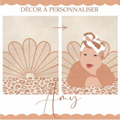 Illustration personnalisée Amy | illustration sur base de photo | cadeau naissance