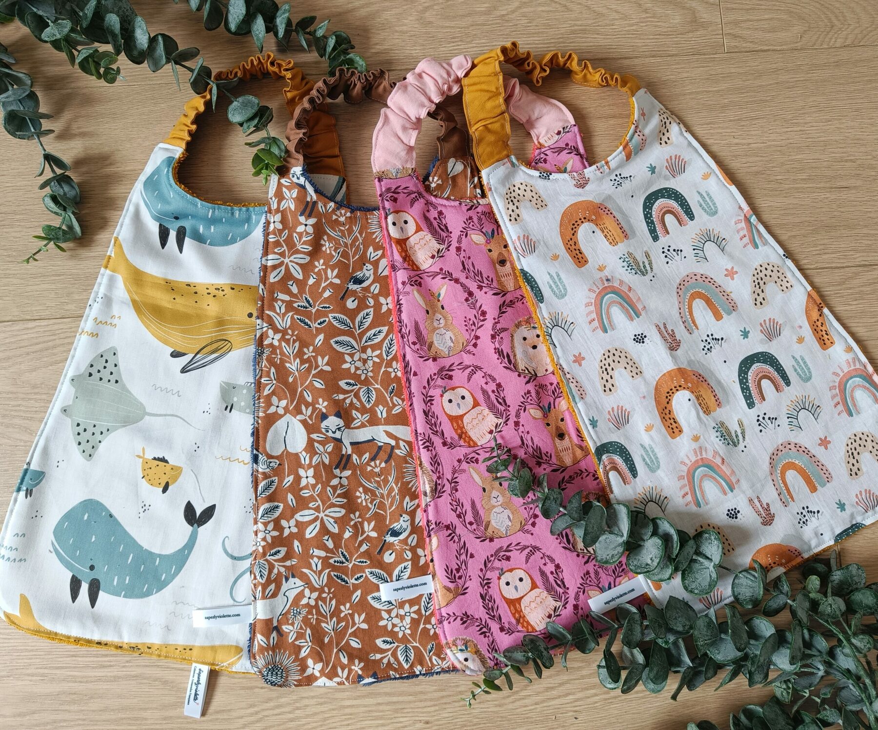 Serviette de cantine élastiquée personnalisée – Bambou & Coton