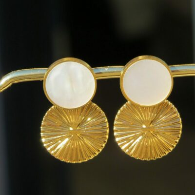 Boucles d'oreilles Copenhague - Acier inoxydable et nacre