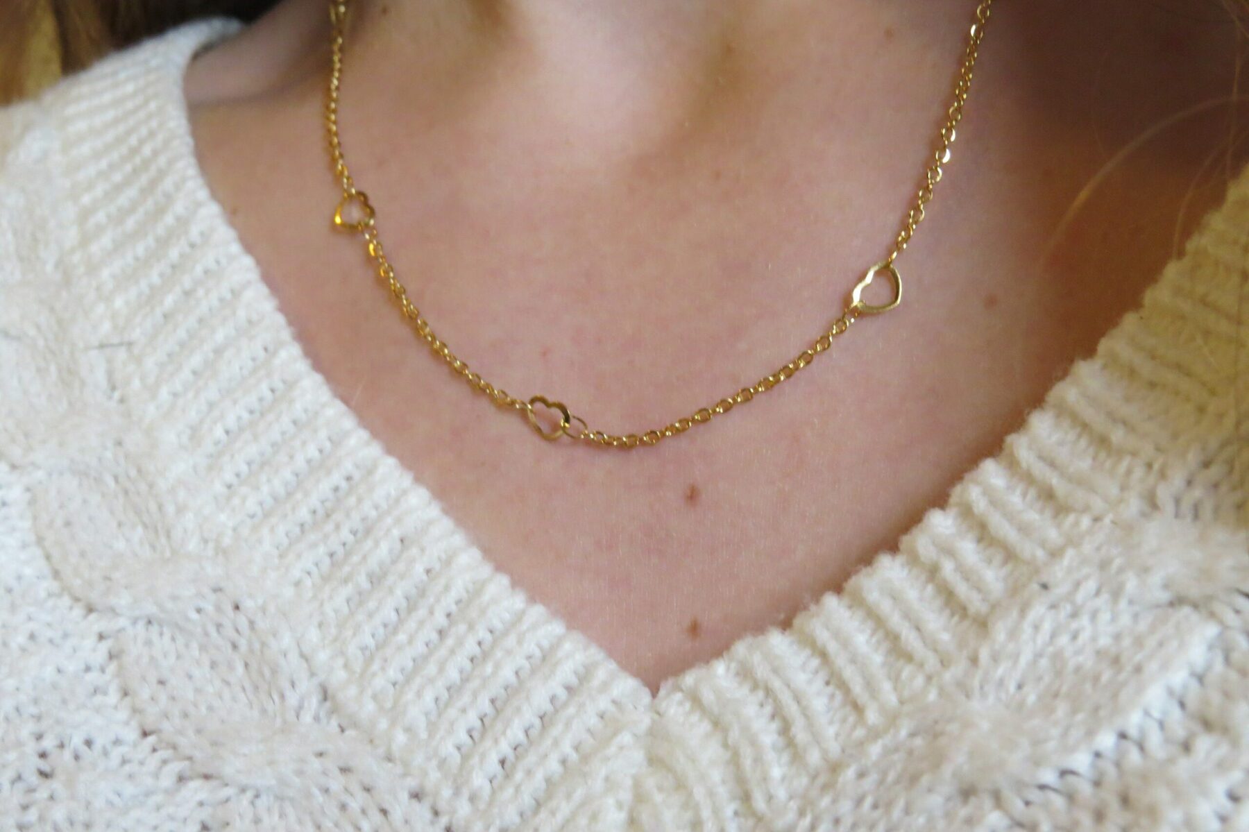 Collier Amour - Collier en acier inoxydable doré