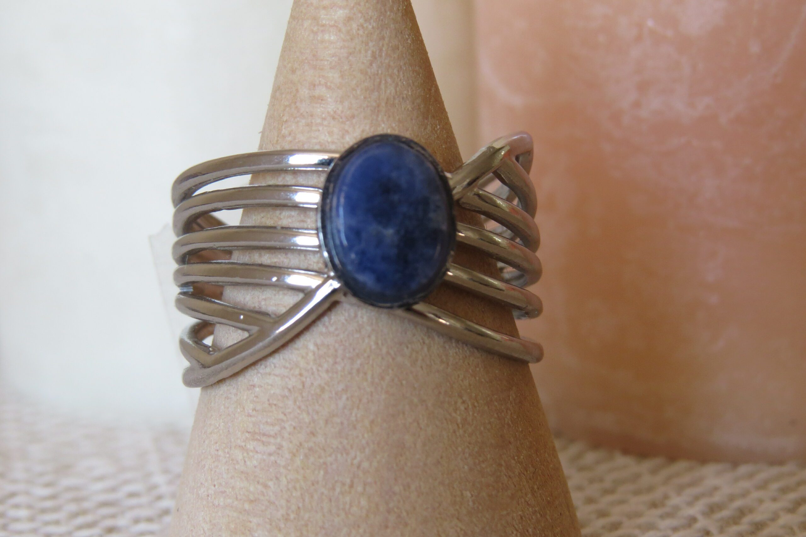 Bague Priam - Sodalite et acier inoxydable
