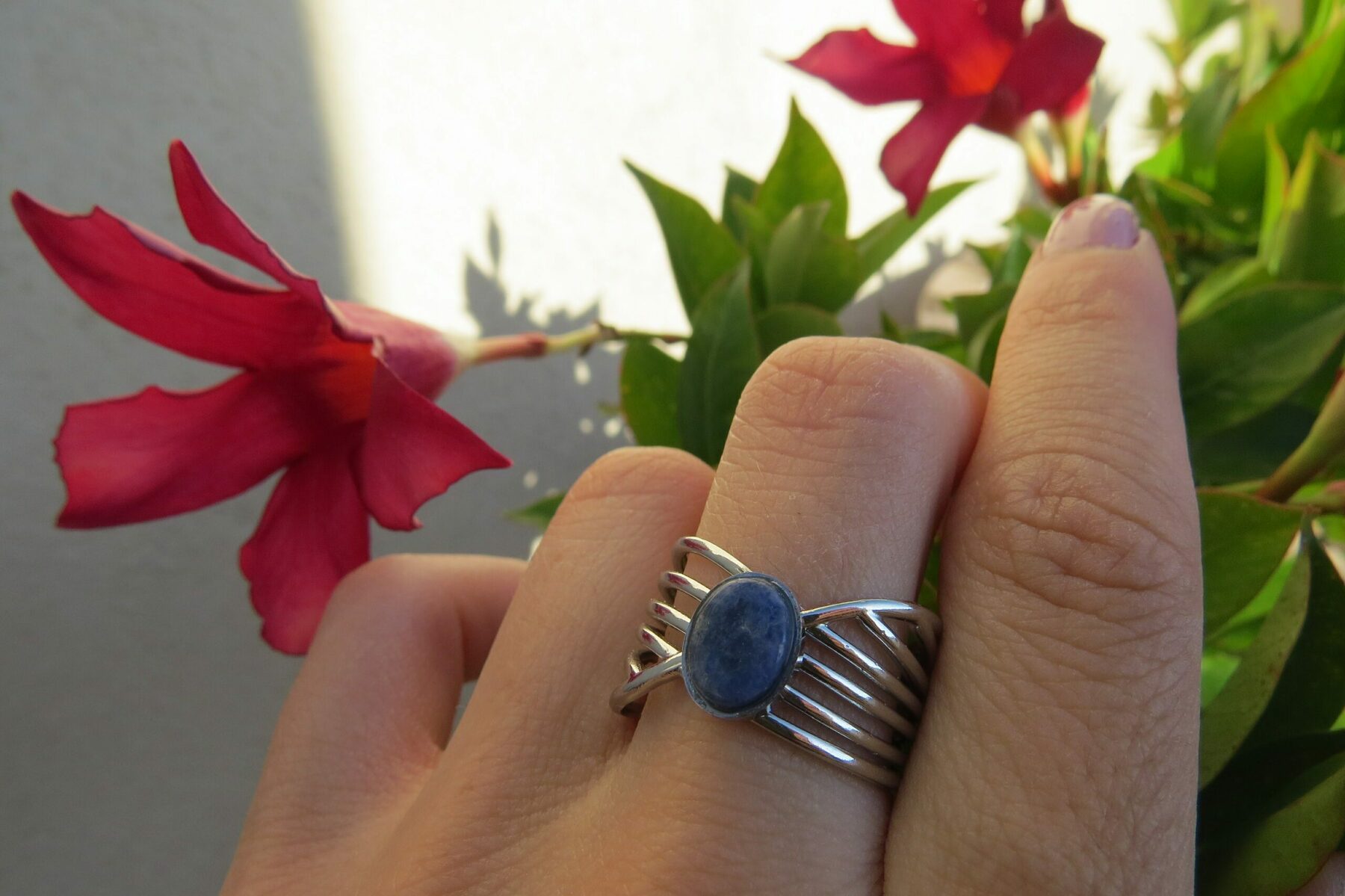 Bague Priam - Sodalite et acier inoxydable – Image 2