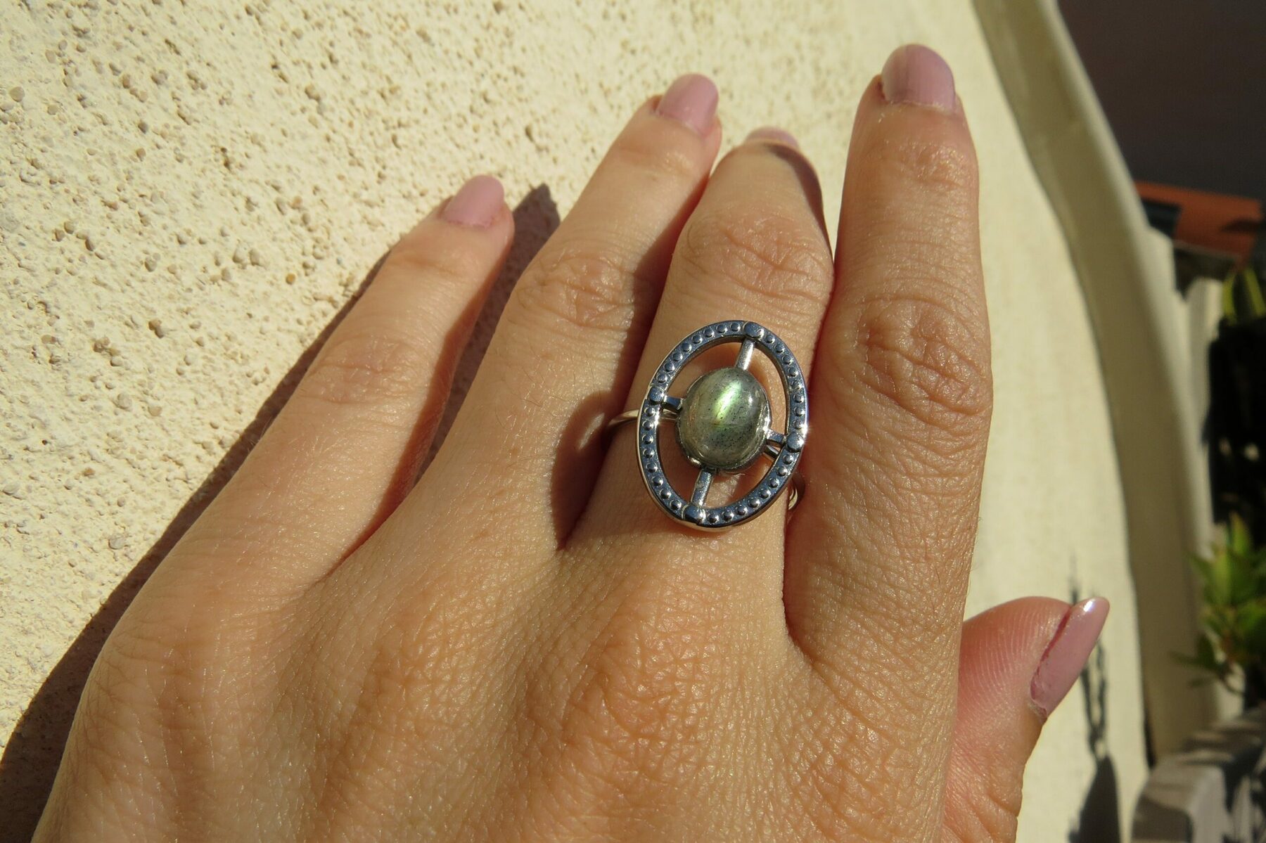 Bague Constance - Labradorite et acier inoxydable – Image 2