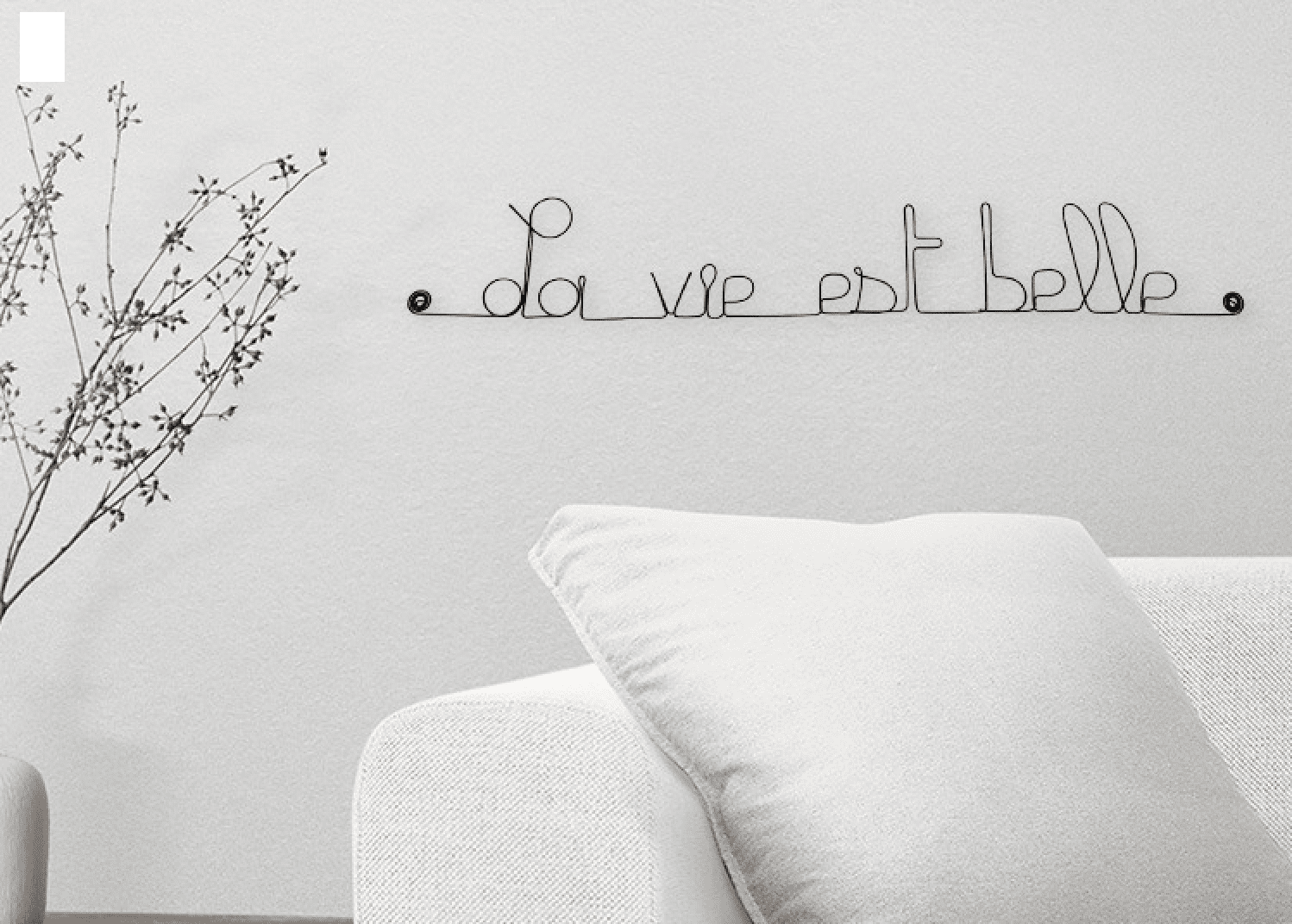 Décoration Murale en Fil de Fer "La vie est belle" à punaiser - Bijoux de Mur – Image 3