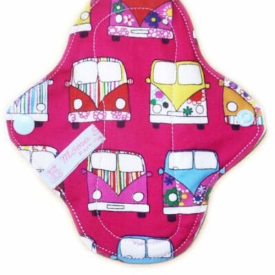 Protège-slip lavable HIPPIE VANS (MINI : 17 cm) - Zéro déchet - PSL - Protège-slip en coton ado fille femme - Hygiène intime féminine