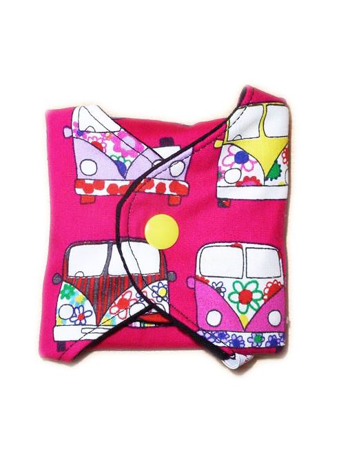 Serviette hygiénique lavable HIPPIE VANS (M : Flux moyens à normaux) - Zéro déchet - shl - serviette périodique ado fille femme - Hygiène intime féminine (Copie)