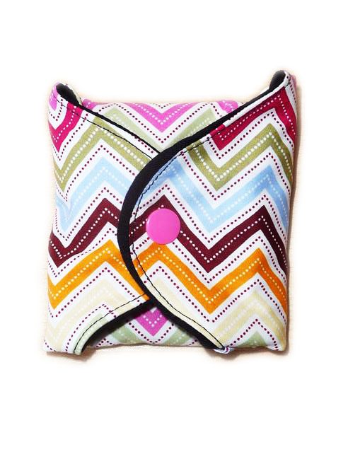 Serviette hygiénique lavable ZIG ZAG (M : Flux moyens à normaux) - Zéro déchet - shl - serviette périodique ado fille femme - Hygiène intime féminine