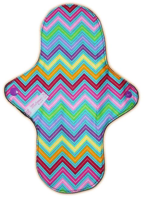 Serviette hygiénique lavable ZIG ZAG (L : Flux moyens à forts) - Zéro déchet - shl - serviette périodique ado fille femme - Hygiène intime féminine