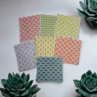Semainier de 7 Lingettes Démaquillantes Lavables en Éponge de Bambou et Coton Oeko-Tex