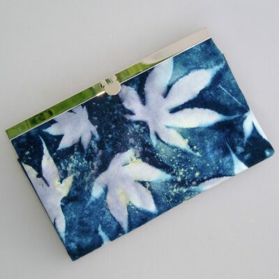 Portefeuille, compagnon en tissus coton imprimé cyanotype