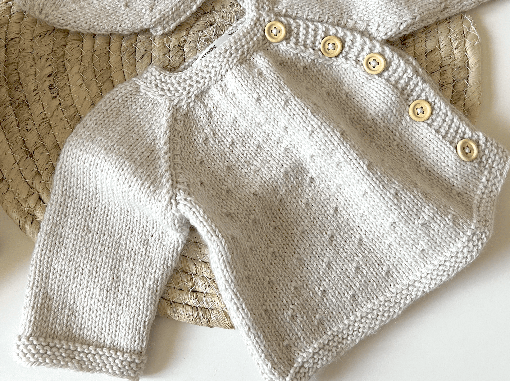 La brassiere bébé en laine mérinos – 2 coloris : lin et bleuet – Image 3