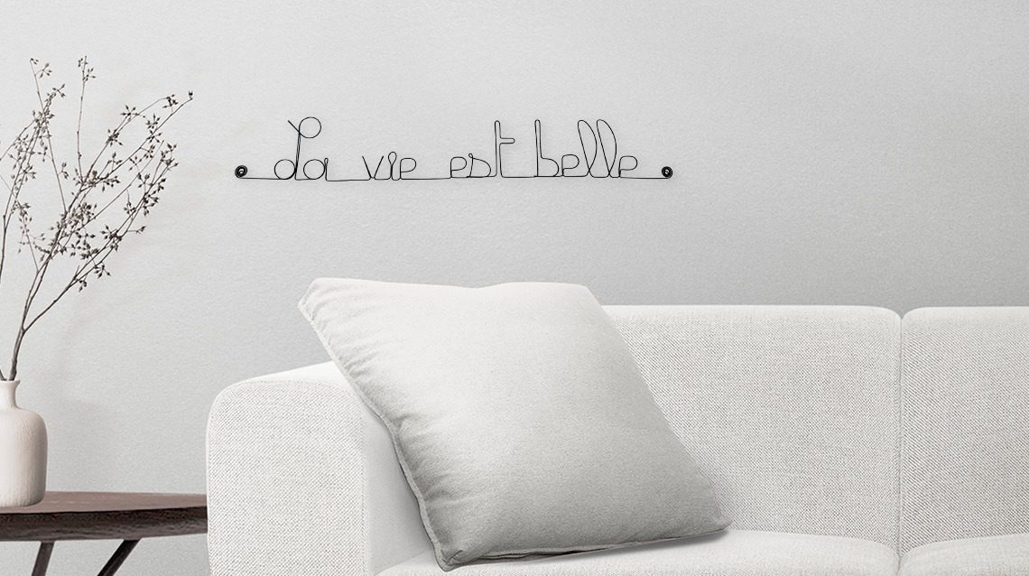 Décoration Murale en Fil de Fer "La vie est belle" à punaiser - Bijoux de Mur – Image 2
