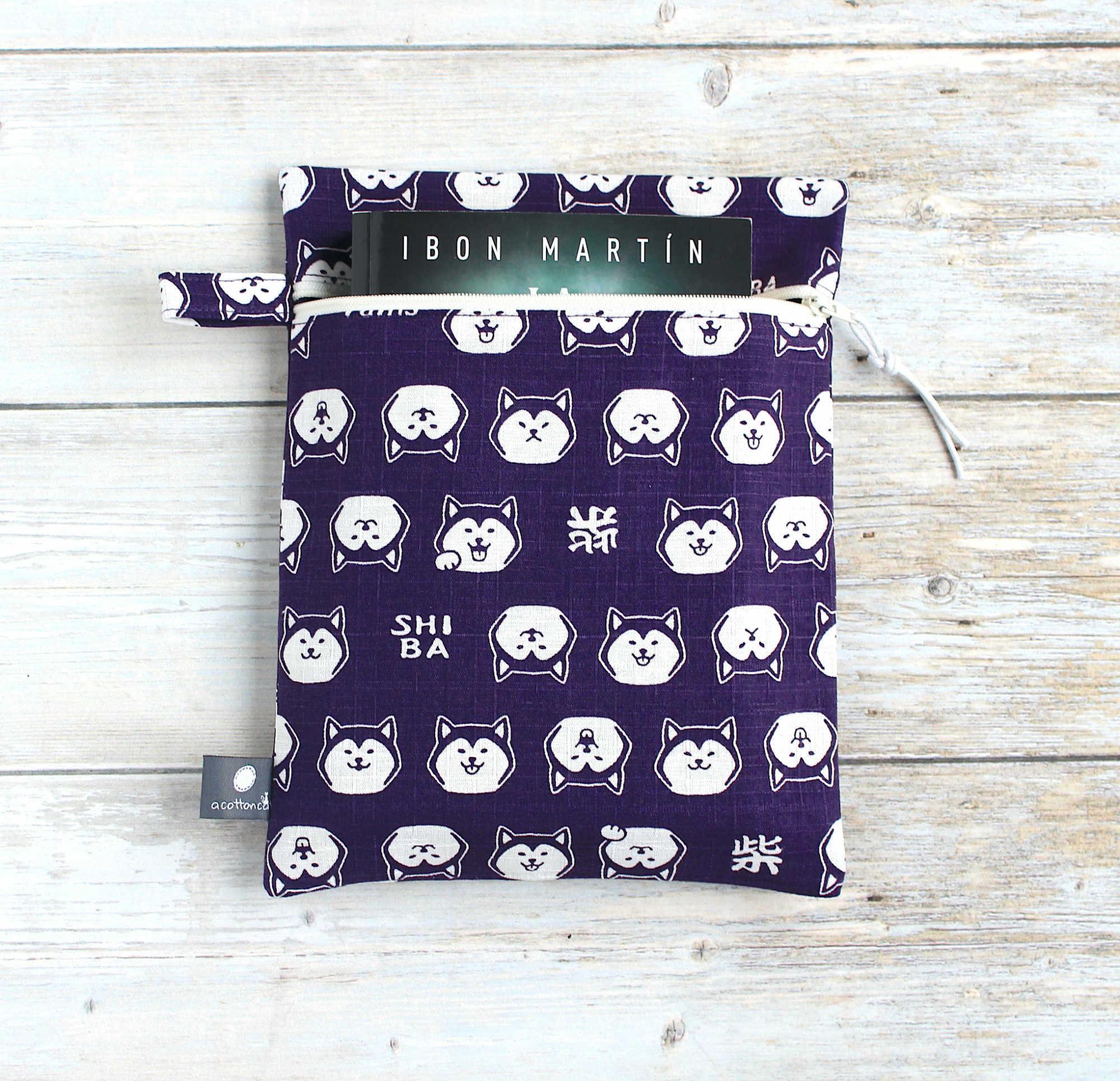 Pochette japonaise zippee, porte livre, étui billets avion passeport – Image 2