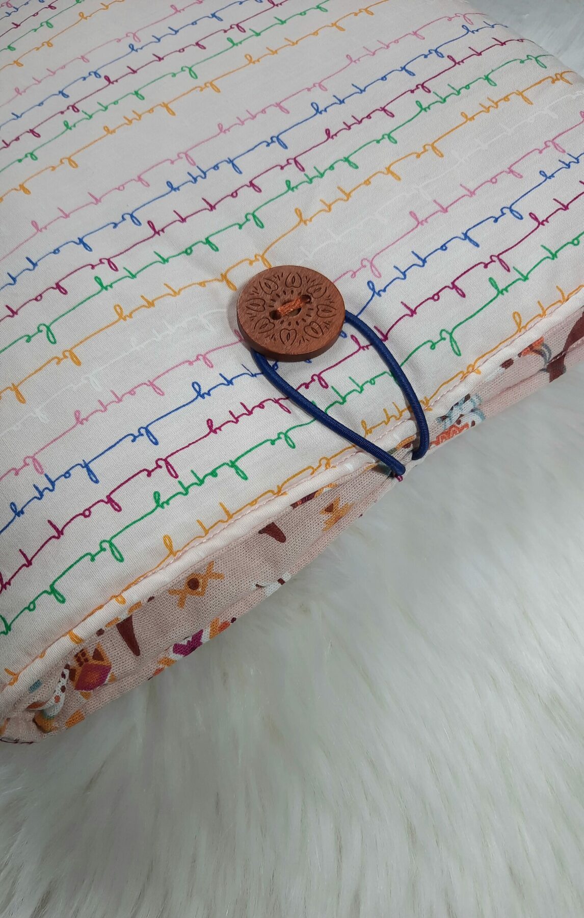 Pochette Molletonnée en Coton Oeko-Tex - Motif "Be Happy" – Image 3