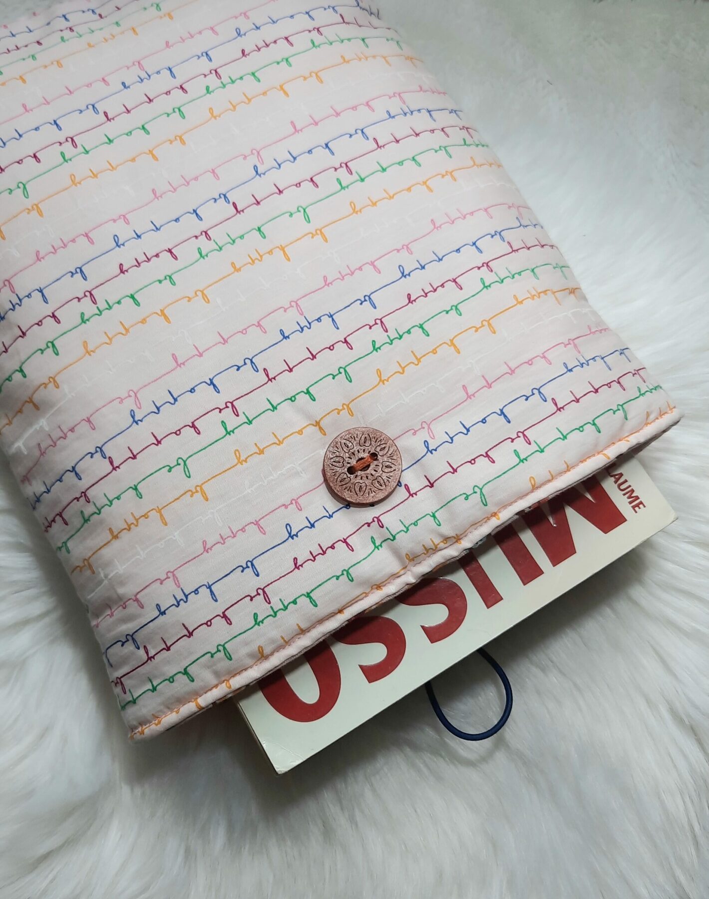 Pochette Molletonnée en Coton Oeko-Tex - Motif "Be Happy" – Image 4