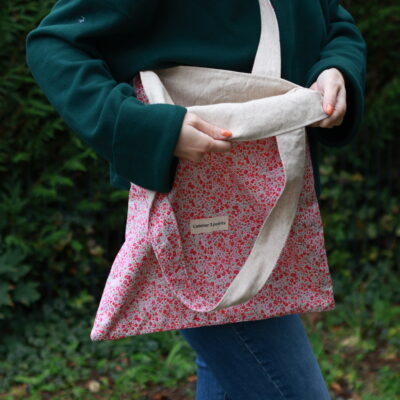 Tote bag réversible en Liberty et lin