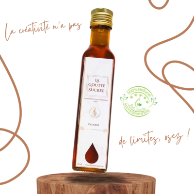 Sirop naturel artisanal de caramel et de pointe de sel | Goutte Caramel | 250ml