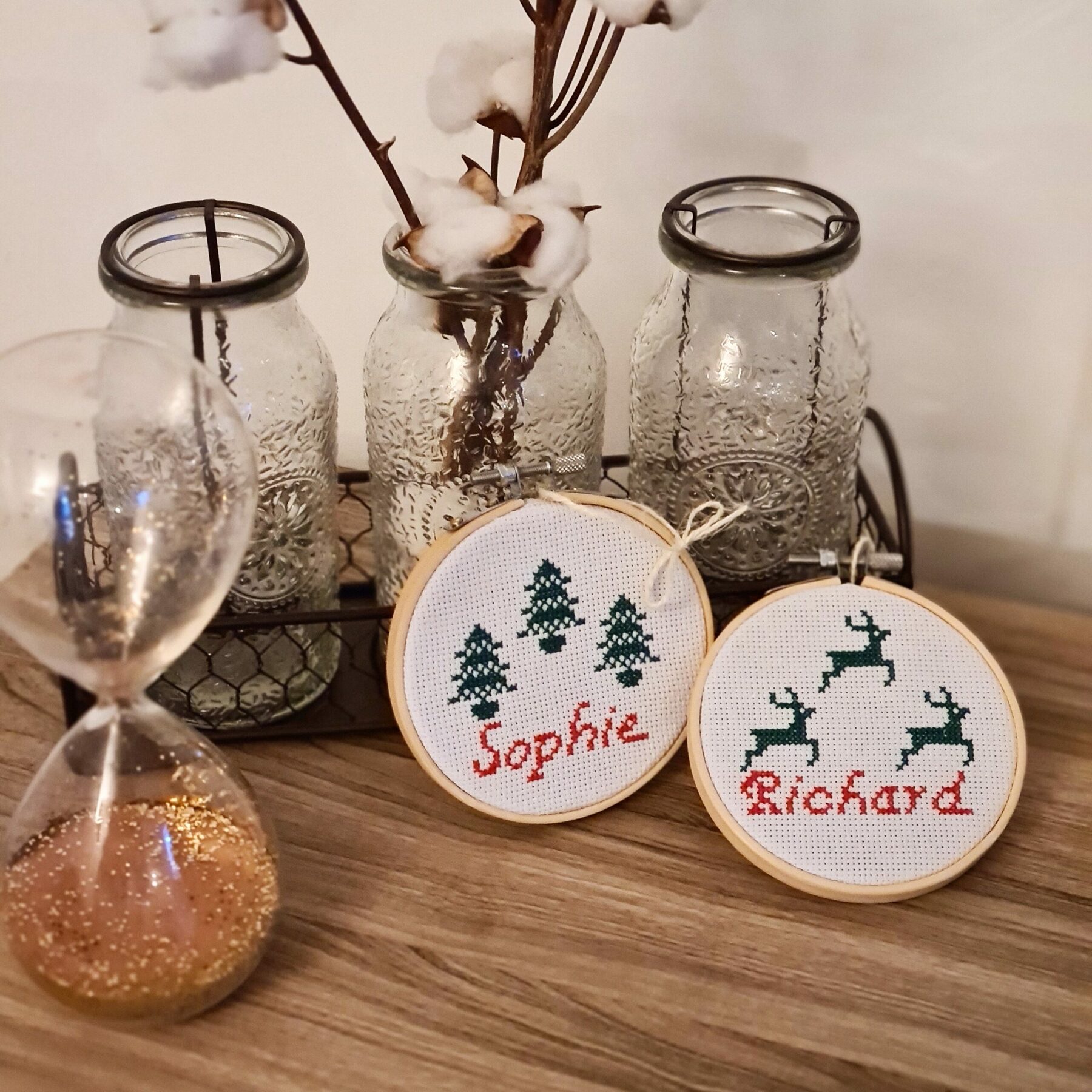 Boule de Noël point de croix à personnaliser – Image 2