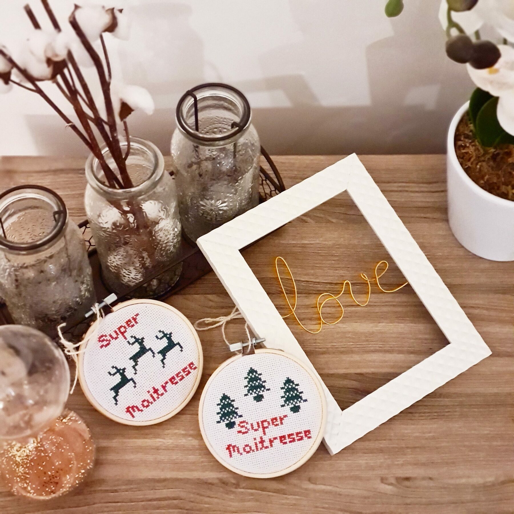 Boule de Noël point de croix à personnaliser – Image 4