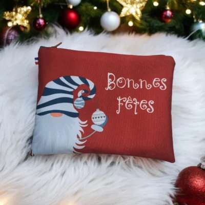 Pochette de maquillage imperméable - Motif de Noël