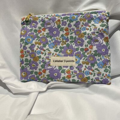 Pochette zippée en tissus Liberty