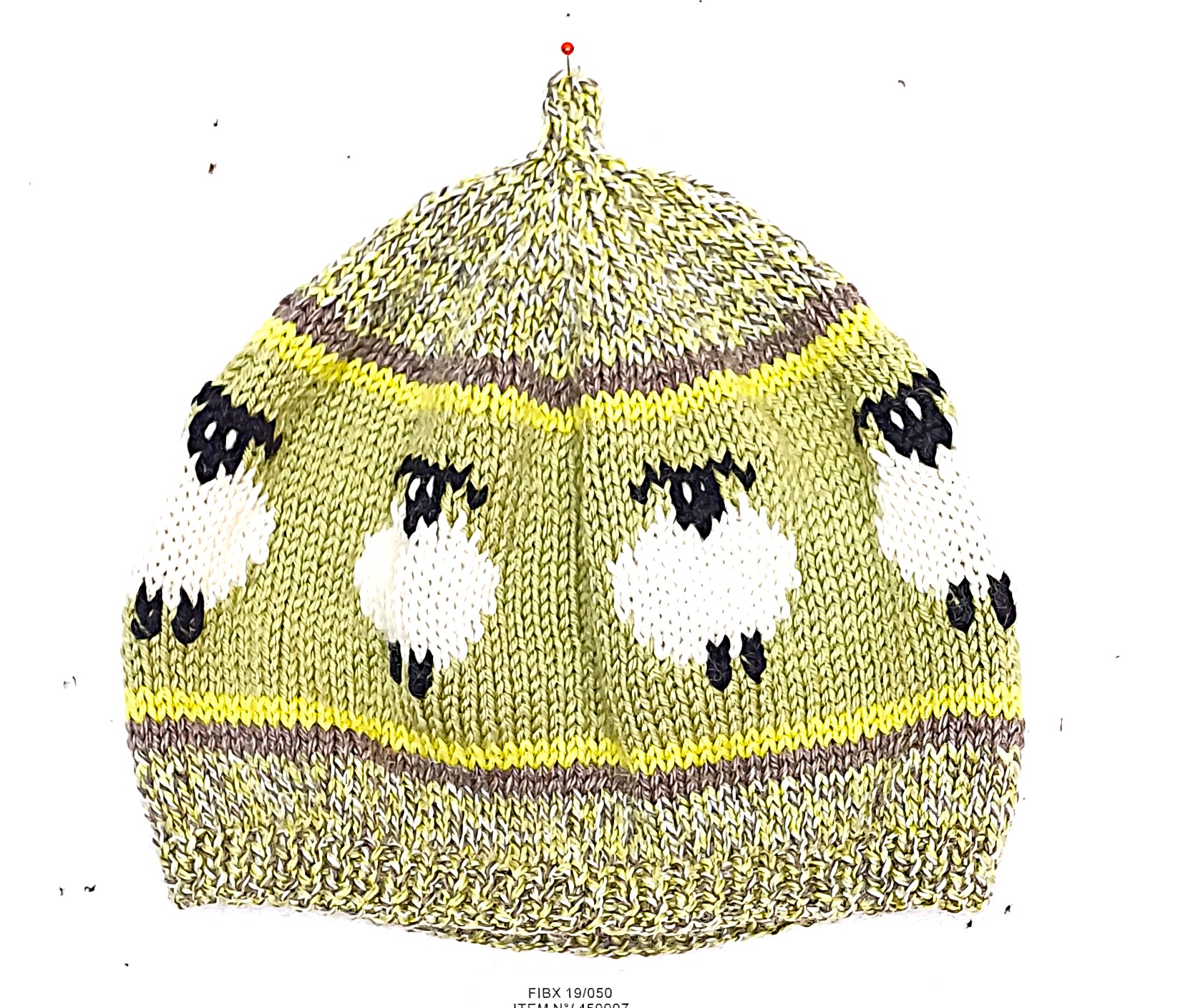 Bonnet avec des moutons, taille 2 ans, tricot main – Image 2