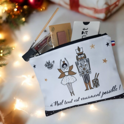 Pochette de maquillage imperméable - Motif de Noël