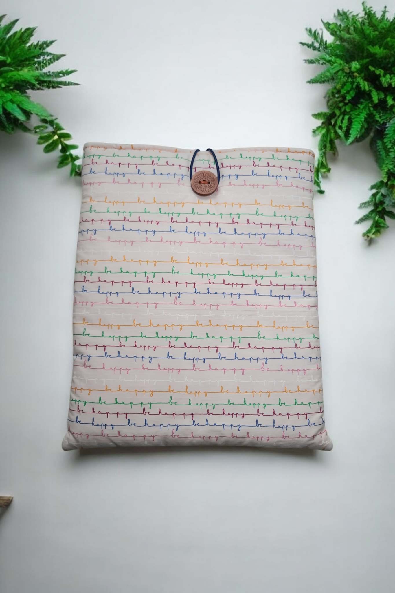 Pochette Molletonnée en Coton Oeko-Tex - Motif "Be Happy"
