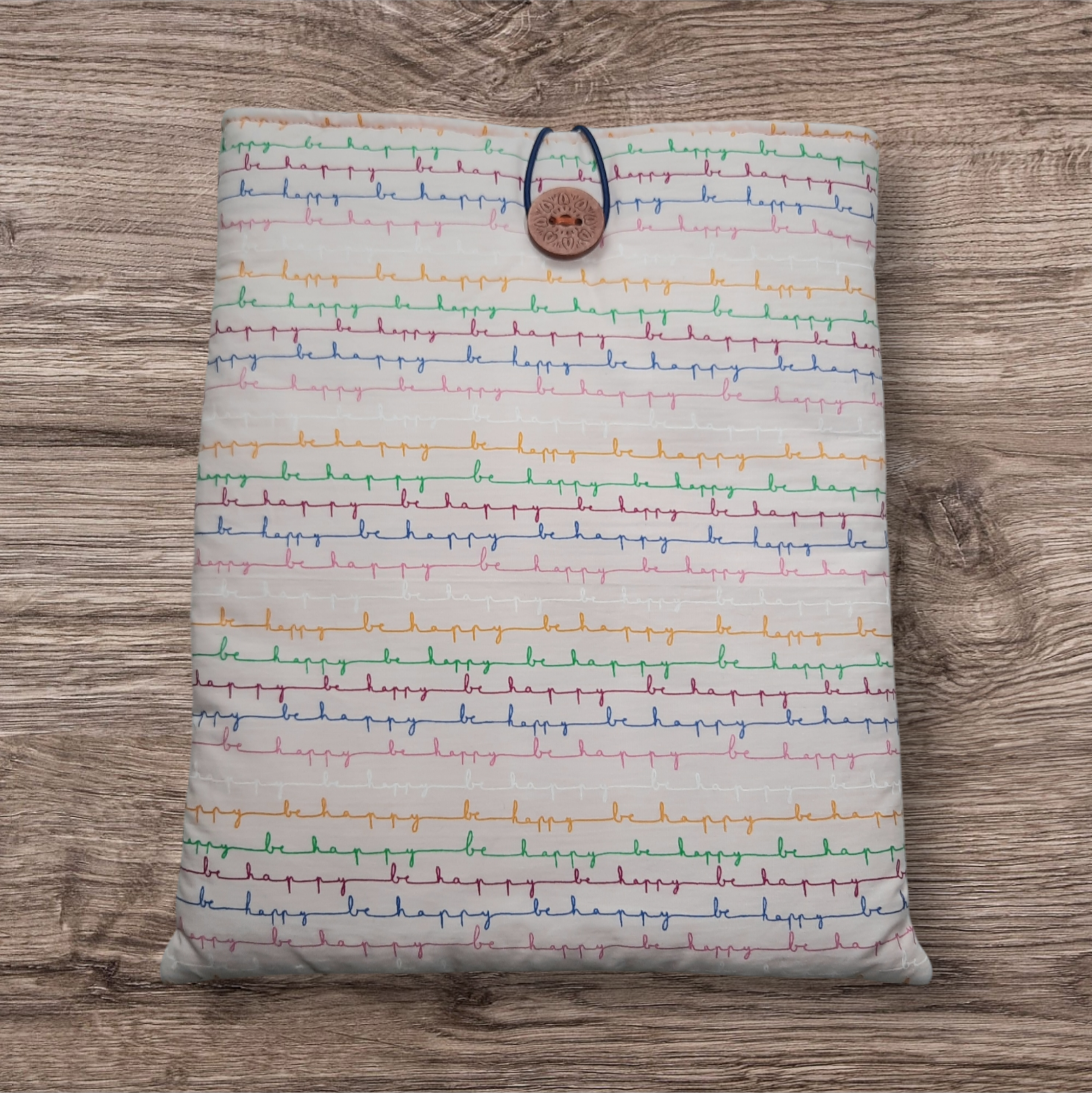 Pochette Molletonnée en Coton Oeko-Tex - Motif "Be Happy" – Image 2