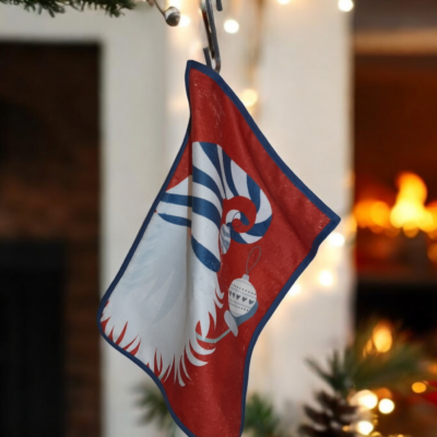 Torchon essuie-mains en éponge de bambou - Motif Gnomes de Noël