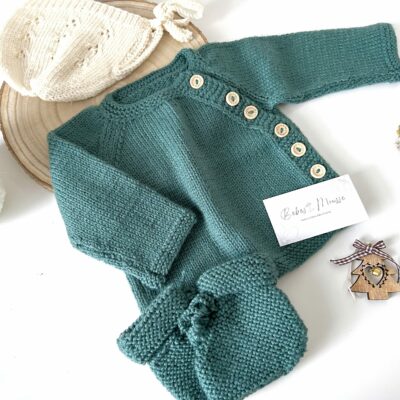 Coffret naissance 3 pieces - pin et creme - 3 tailles