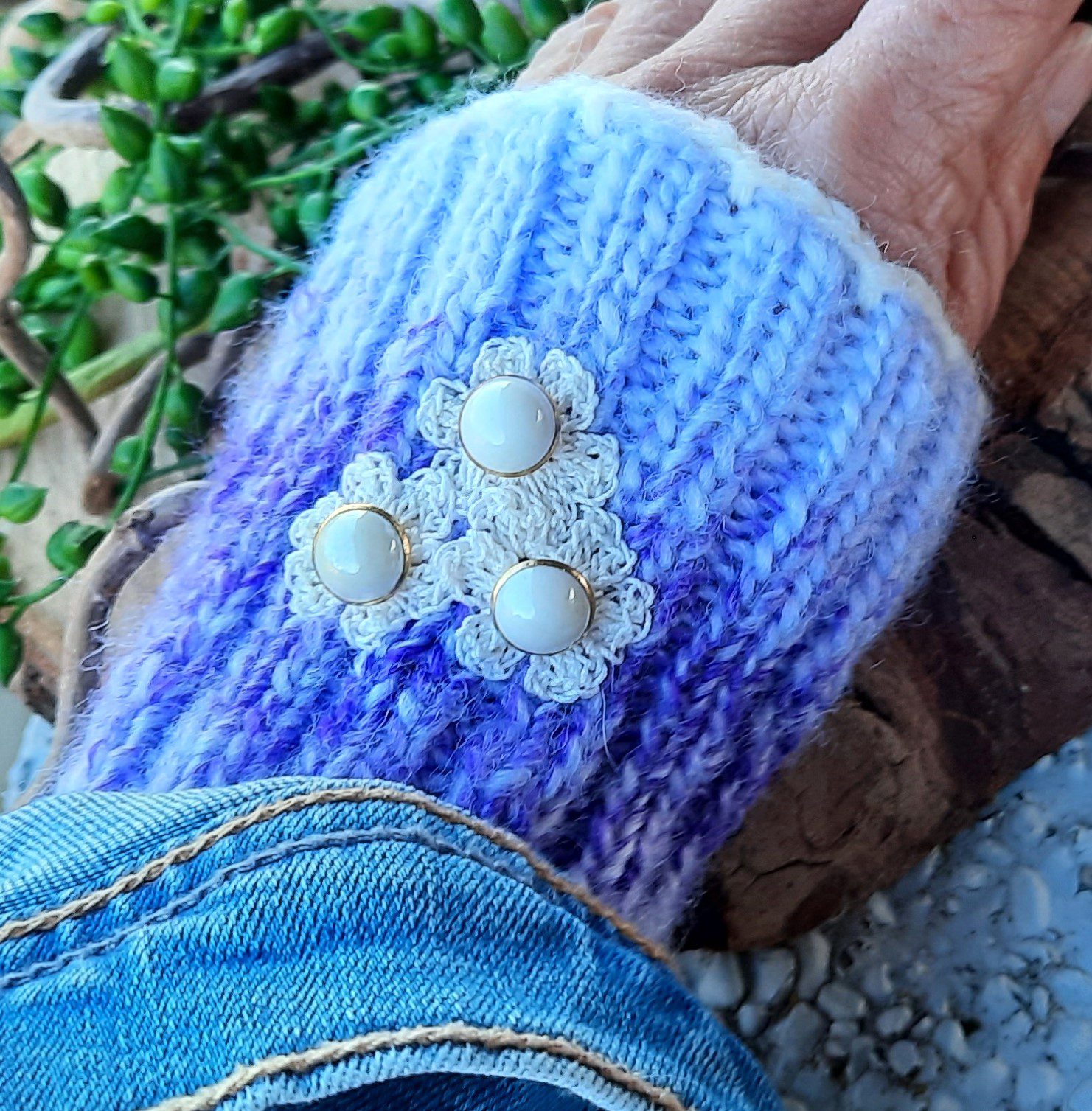 Chauffe poignet tricotés mains – Image 2
