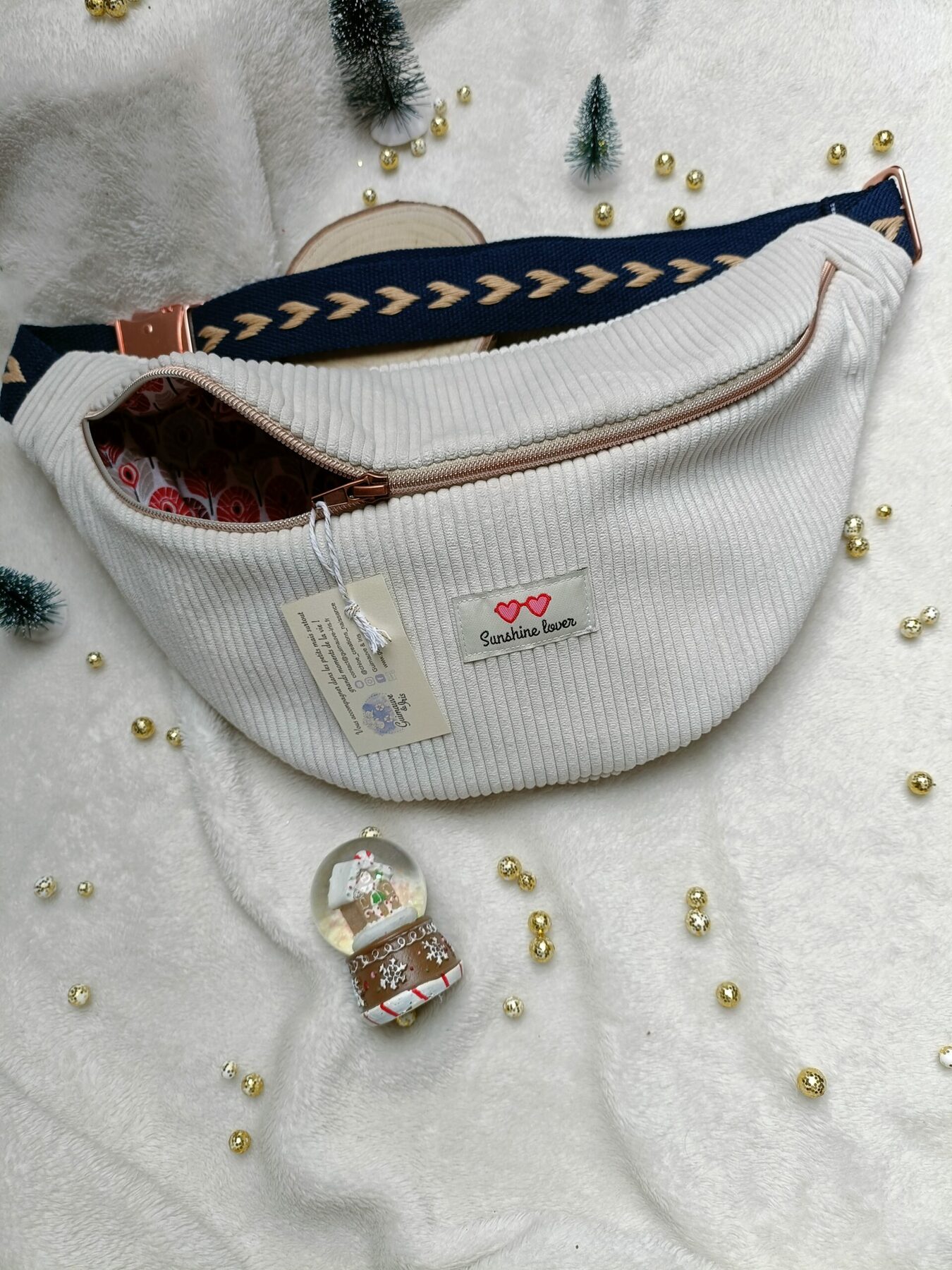 Banane femme velours beige – Image 2