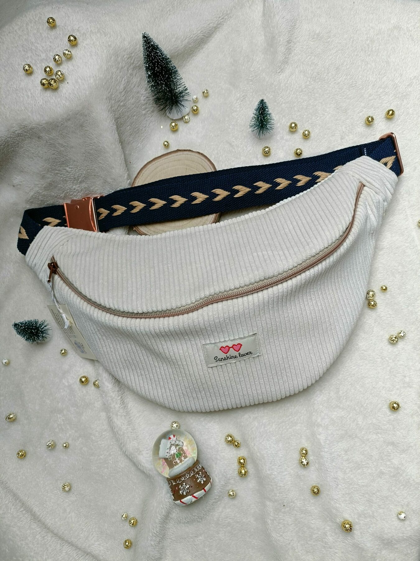 Banane femme velours beige