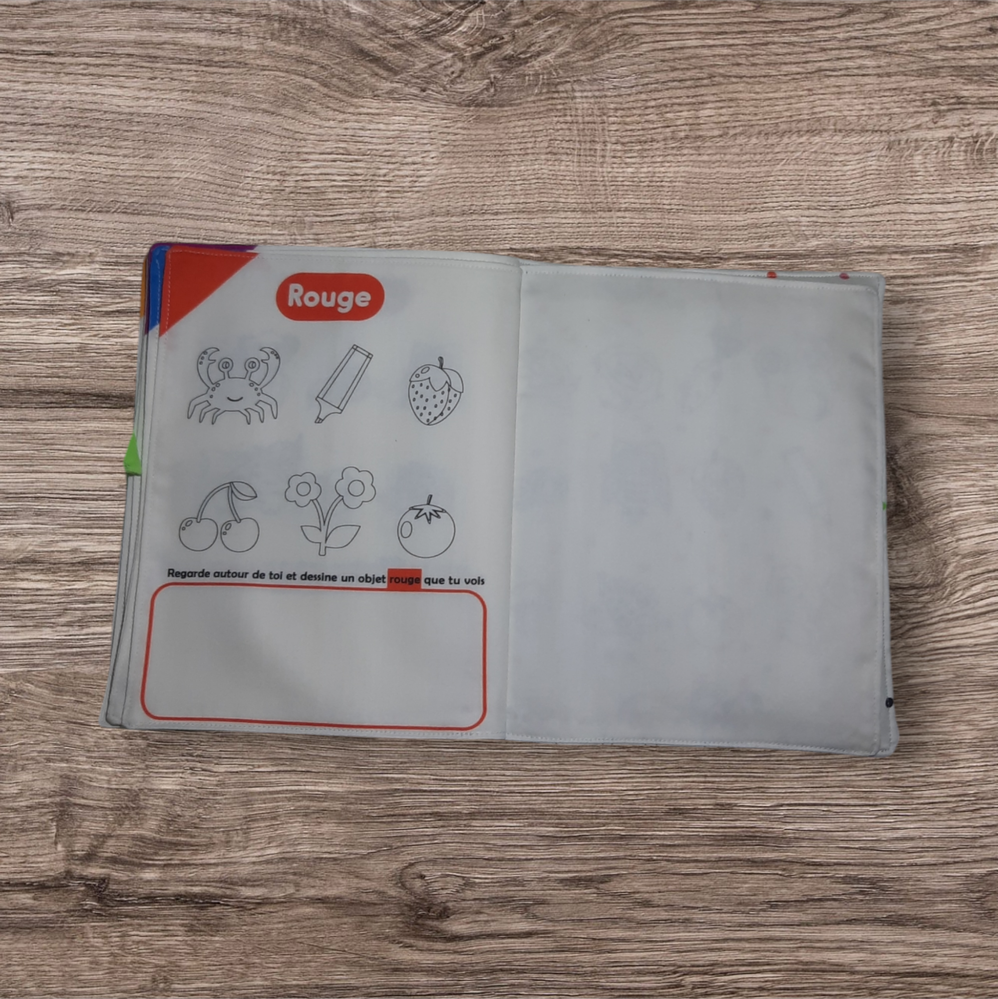 Livre à colorier lavable en coton – 12 pages réutilisables pour enfants 3-7 ans – Image 7