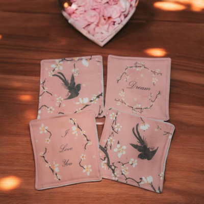 Lot de 4 lingettes démaquillantes lavables - Motif " I love you "
